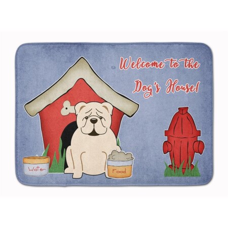 Carolines Treasures Dog House English Bulldog White Machine Washable Memory Foam Mat BB2877RUG